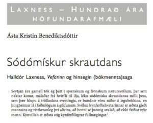 Sódómískur skrautdans. Grein Ástu Kristínar Benediktsdóttur í TMM