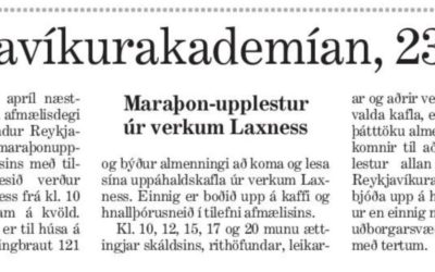 Maraþon-upplestur úr verkum Laxness